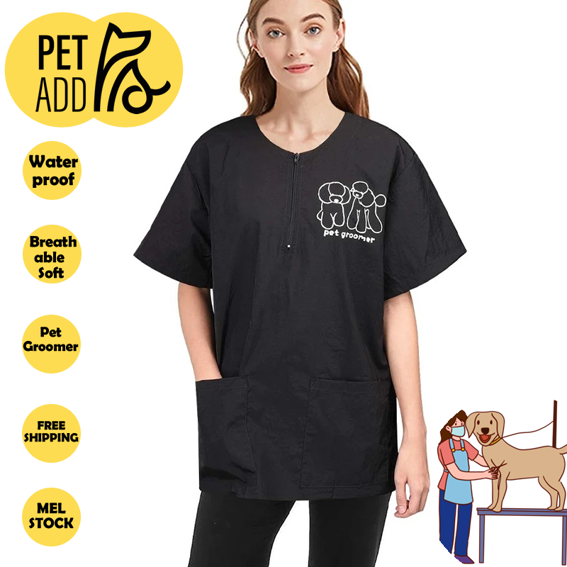 Pet Grooming Women Men breathable Non-sticky Hair Suit Uniform Tops Pants PETADD - Picture 20 of 48