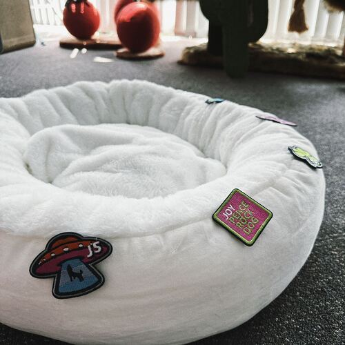 Pet Dog Cat Calming Bed Warm Soft Plush Round Nest Comfy Sleeping AU