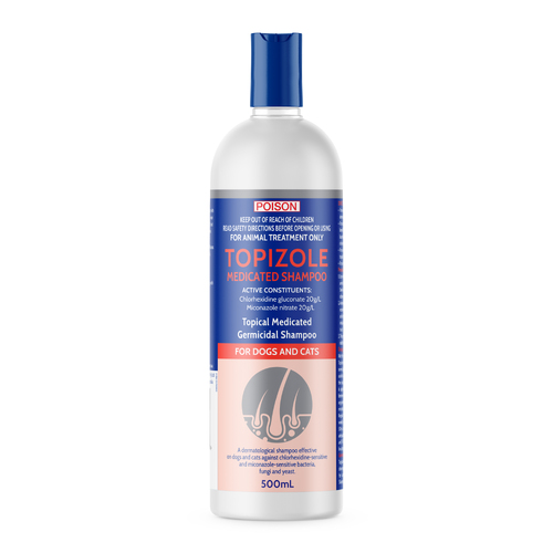 FIDOS TOPIZOLE MEDICATED GERMICIDAL SHAMPOO FOR DOGS AND CATS 500ML Free postage