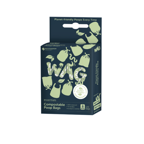 WAG Compostable Poop Bags with Handle Dog Waste Bags  120Pack