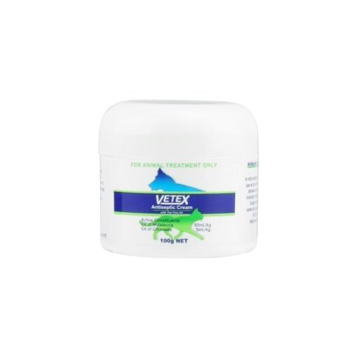 Vetex Antiseptic Cream With Tea-Tree Oil For Dogs & Cats (100g Tub)