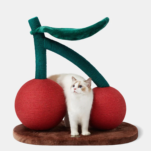 Vetreska Cat Scratcher Double Cherry Tree Climbing Scratching Post Furniture Bed