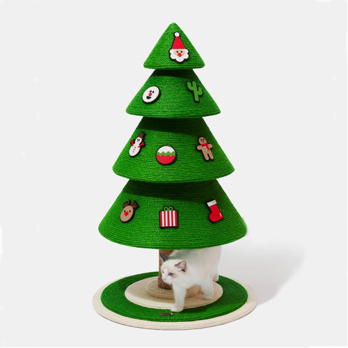 VETRESKA Christmas Tree Cat Scratching Post Sisal Rope Vertical Durable Xmas Gift