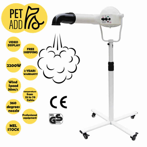 Professional Dog Pet Grooming Fluff Finishing Plus Anionic Stand Dryer 2400w