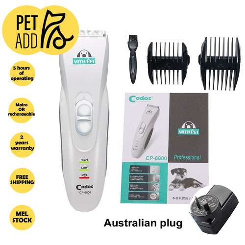 Electric Pet Hair Trimmer Codos CP-6800 Dog Cat Grooming Clipper Shaver Razor AU