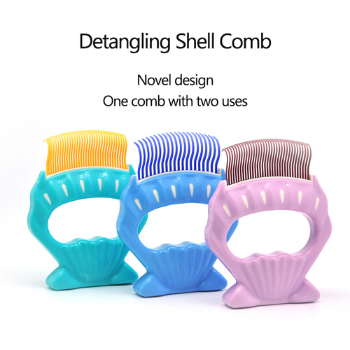 2in1 Pet Cat Grooming Brush Hair Removal Massaging Shell Comb Comfy Deshedding Goldpets