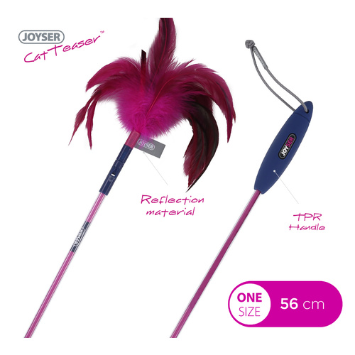 Cat Play Toy JOYSER CAT TEASER CAT TEASER ON WAND WITH FEATHER / CHANGEABLE TOP