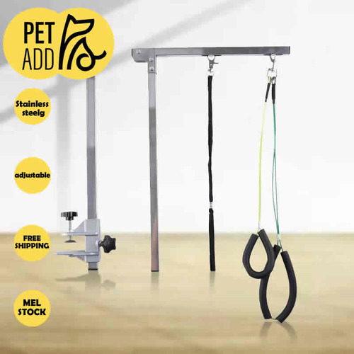 Adjustable Portable Foldable Pet Dog Bath Grooming Table Heavy Duty Arm 2 Loops