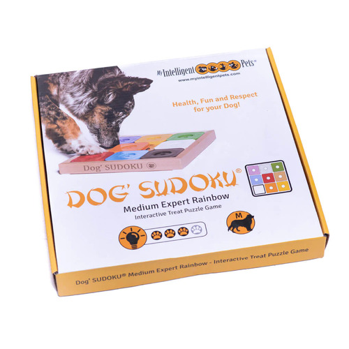 Dog Smart Wooden Interactive Foraging Game Toy-SUDOKU RAINBOW, Xmas gift