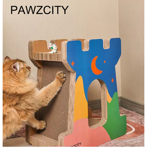 PAWZCITY Cat Scratching Scratcher Board Pad Lounge Castle Corrugated Cardboard Toy