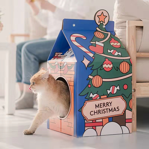 Cat Hidden Scratcher Box/Scratching Lounge Cardboard Christmas Xmas gift