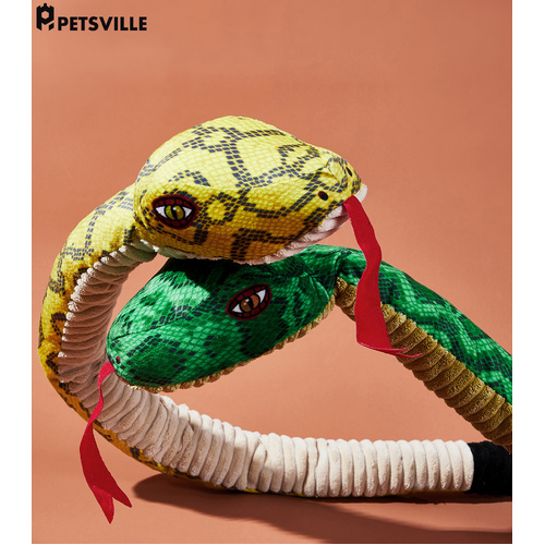 PETSVILLE Pet Cat Dog screaming snake Toy With Bell Squeaker Funny Toy