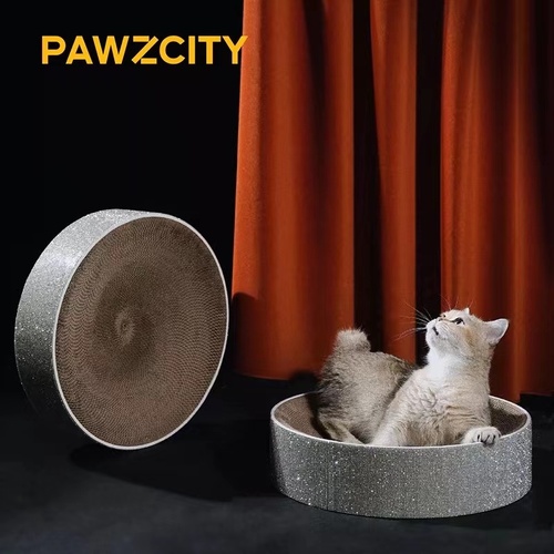 2in1 Cat corrugated Scratcher Pet Bling Scratching Board Bed Toy Mat Post PAWZCITY