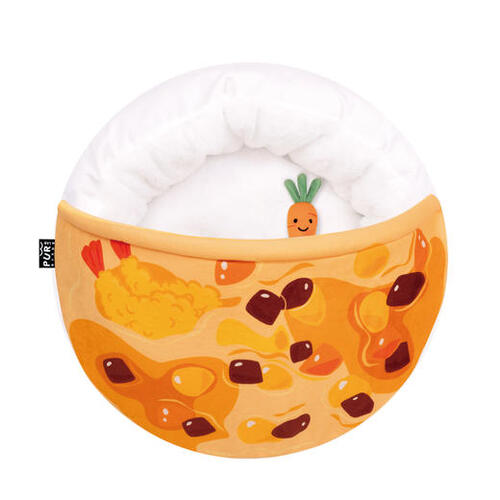PurLab Curry Dog Cat Pet Calming Bed Warm Soft Round Nest Comfy Sleeping