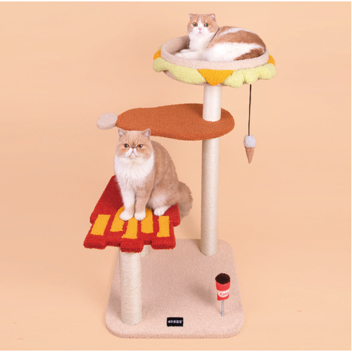 93cm Cat Tree Scratching Post Pole Tower Condo Kitty Activity Bed Stand Scratcherd