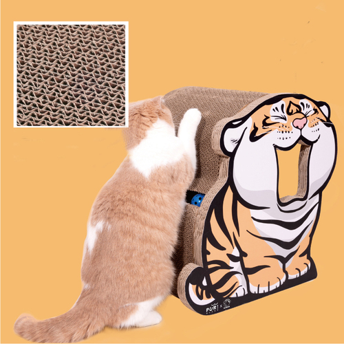 Cat Scratching Scratcher Board Pad Lounge Tiger Corrugated Cardboard Toy PurLab