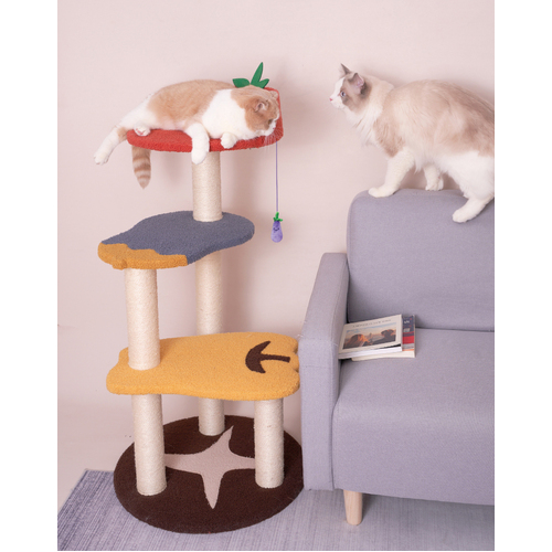 PurLab Vegetable Pet Cat Tree Scratching Post Scratcher Tower House Furniture