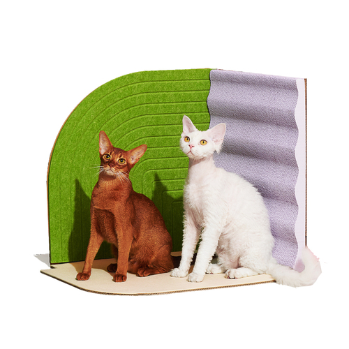 Purrre 3 Sides Cat Scratcher Scratching Corrugated Cardboard Scratch Toy Pad Mat