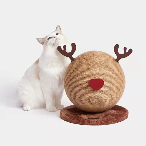 Natural Sisal Pet Cat Scratching Ball Interactive Cat Scratcher Toy Xmas Gift VETRESKA