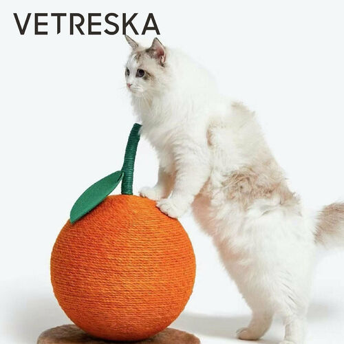 Vetreska Cat Kitten Scratcher Orange Tree Climbing Scratching Post Toy