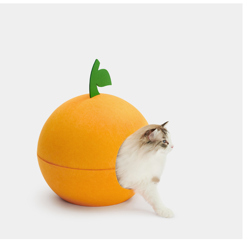 VETRESKA Pet Cat Cave Bed Round Tangerine Sleeping House Detachable Scratch Toy
